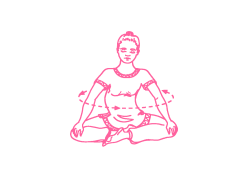 Вращение туловищем против часовой стрелки в Простой Позе (2-5 минут)