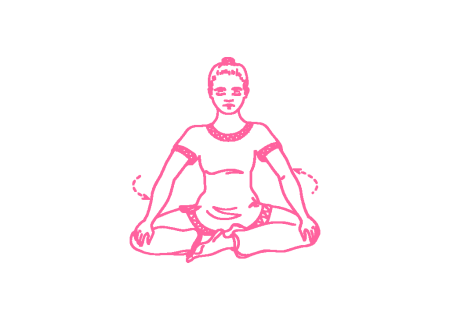 Вращения телом в Простой Позе против часовой стрелки (3-4 минуты) Кундалини Йога