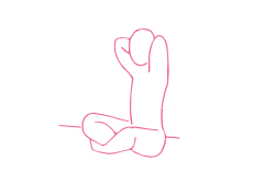 Вытягивание переплетённых за шеей рук 1