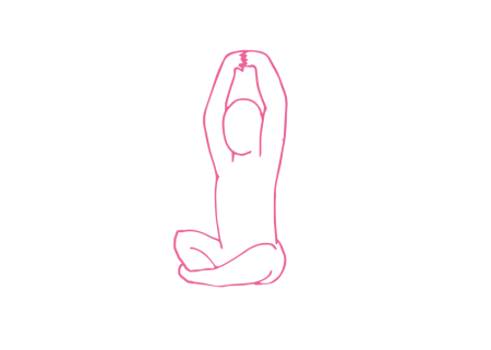 Вытягивание переплетённых за шеей рук 2