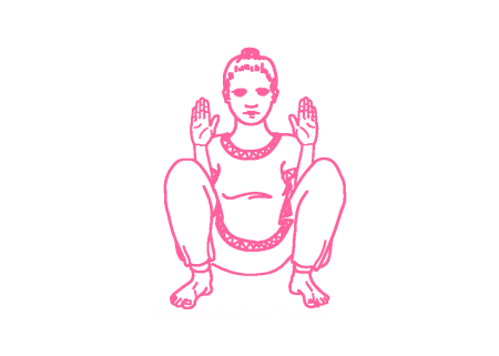 Вытягивание рук в стороны на 60 градусов в Позе Ворона (1 мин) 1