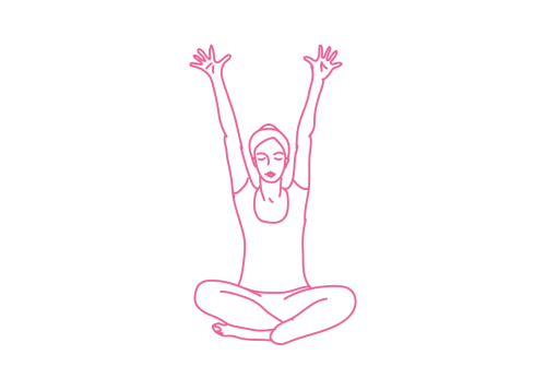 Вытягивание рук вверх с широко расставленными пальцами (1 мин)