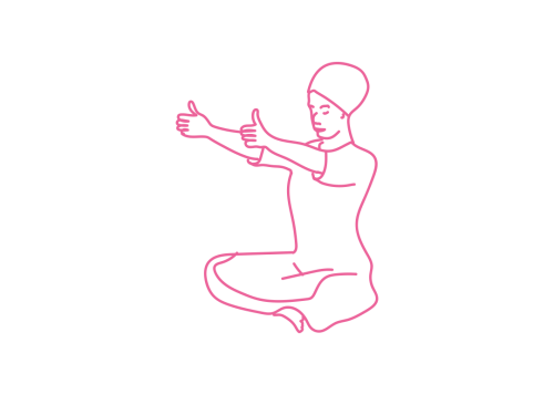 Вытяжение руками вперед с Мудрой Искоренения Эго 1