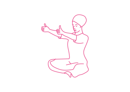 Вытяжение руками вперед с Мудрой Искоренения Эго 1