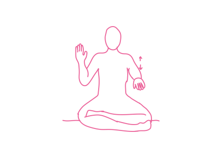 Взмахи левой рукой на 30 градусов вверх (3 мин) 1. Кундалини йога