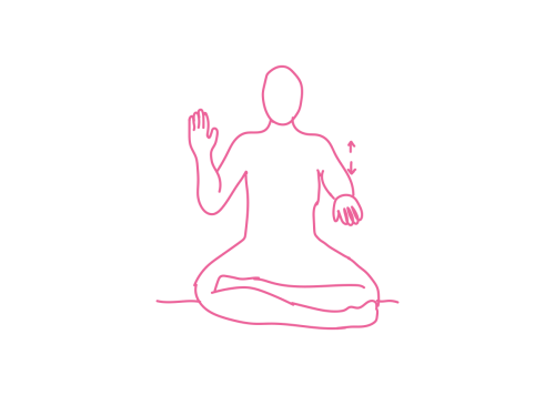 Взмахи левой рукой на 30 градусов вверх (3 мин) 1. Кундалини йога